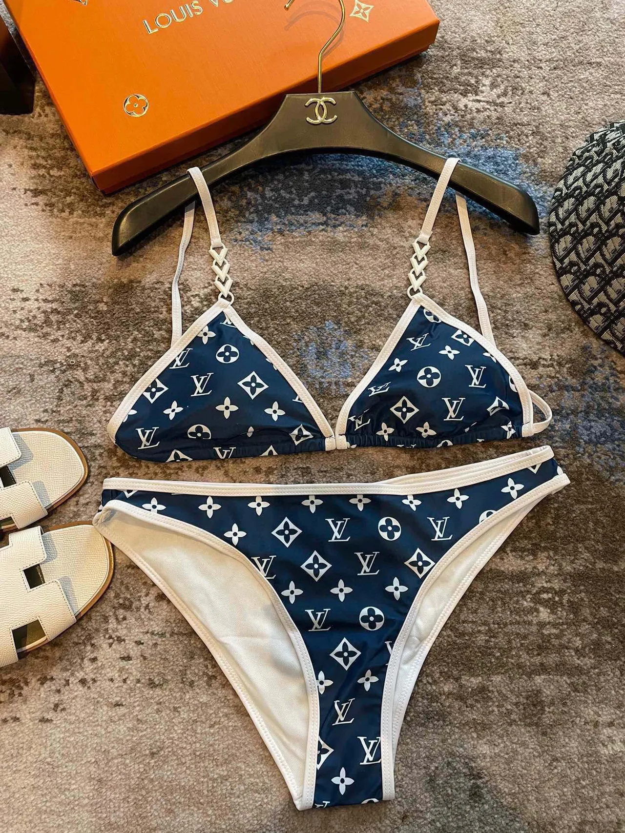 Louis Vuitton Monogram-Print Triangle Top and Low-Rise Briefs Swimwear 5
