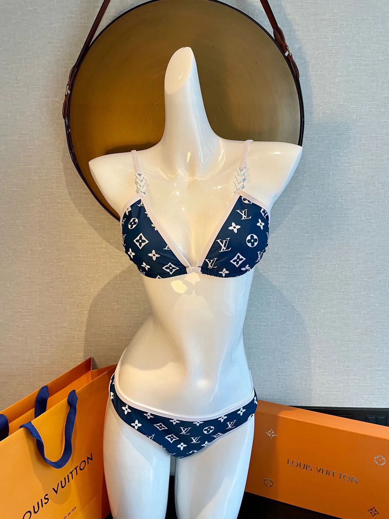 Louis Vuitton Monogram-Print Triangle Top and Low-Rise Briefs Swimwear 7