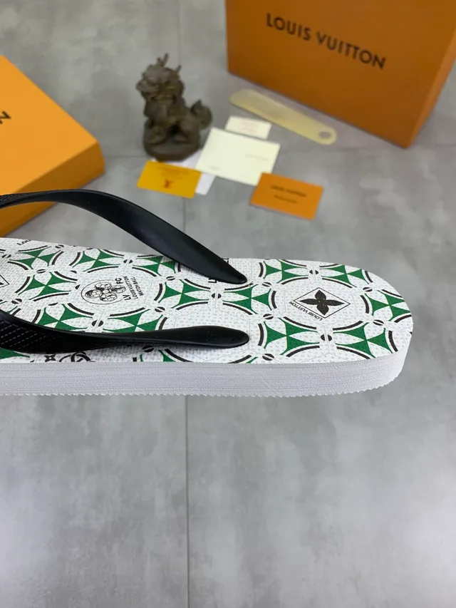 Louis Vuitton Monogram Reverse-Print Gray and Black Slippers 5