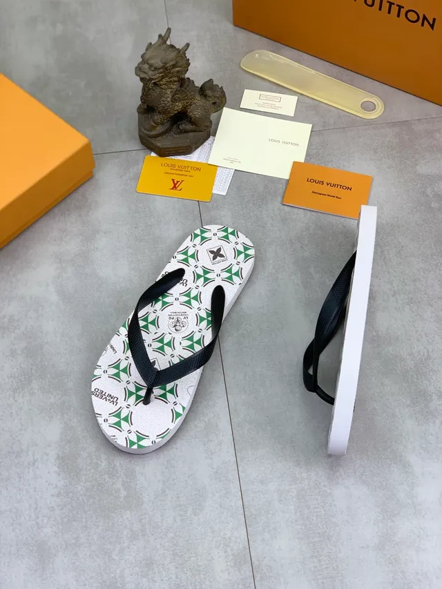 Louis Vuitton Monogram Reverse-Print Gray and Black Slippers 13