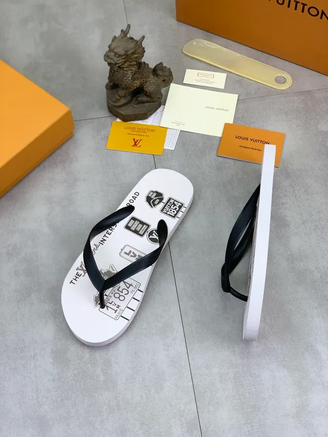 Louis Vuitton Monogram Reverse-Print Gray and Black Slippers 17