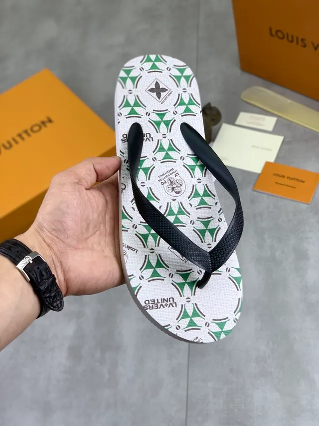 Louis Vuitton Monogram Reverse-Print Gray and Black Slippers 21