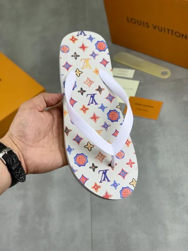 Louis Vuitton Monogram Reverse-Print Gray and Black Slippers 23