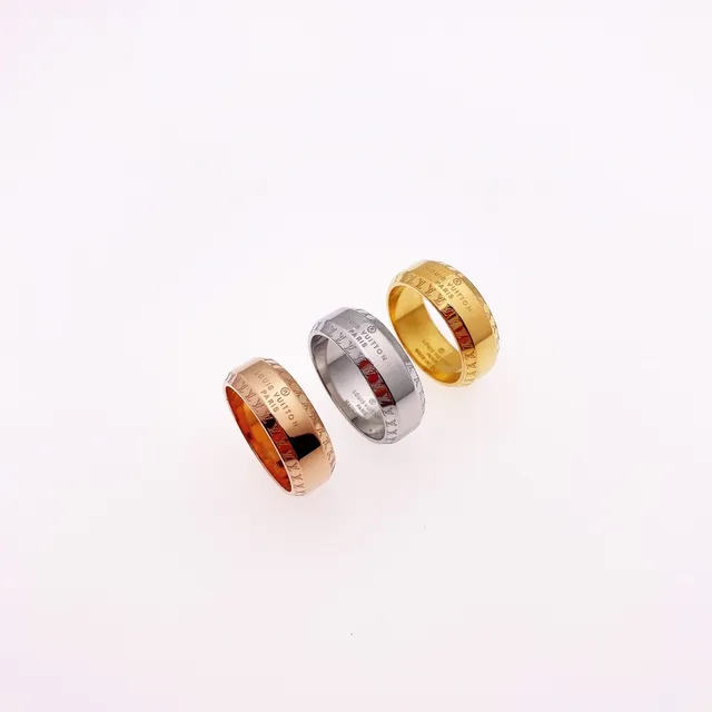Louis Vuitton Monogram Bague Gold Tone Enamel Inlay Bagues 8