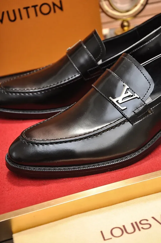 Louis Vuitton Monogram Strap Black Leather Loafers 2