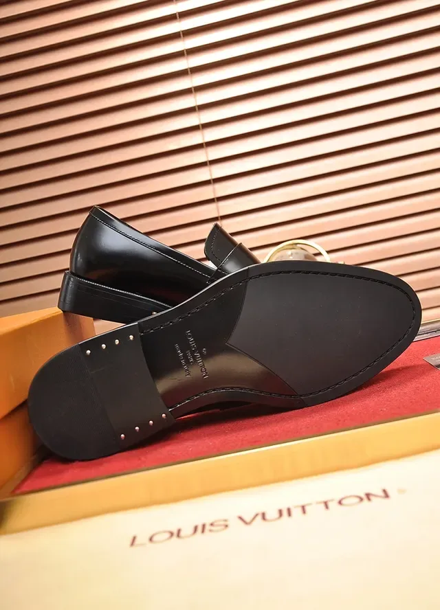 Louis Vuitton Monogram Strap Black Leather Loafers 3
