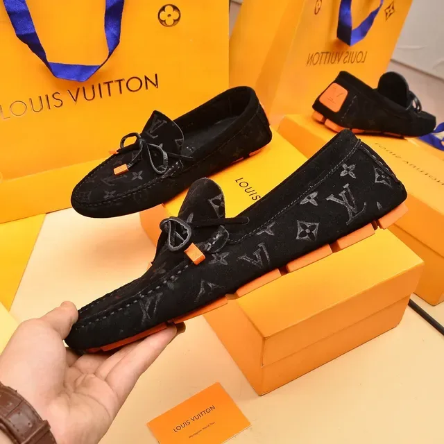 Louis Vuitton Monogram Suede Bow Loafers 7