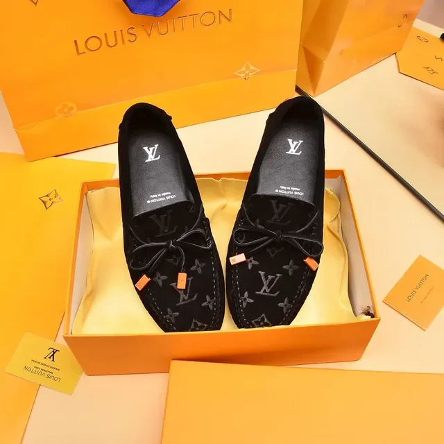 Louis Vuitton Monogram Suede Bow Loafers 8