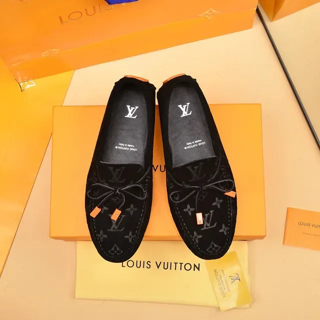 Louis Vuitton Monogram Suede Bow Loafers 9