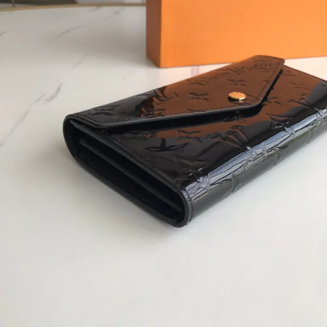 Louis Vuitton Monogram Vernis Black Long Wallet 24