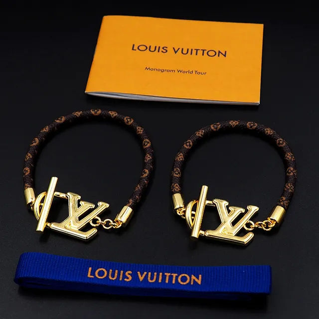 Louis Vuitton Monogram World Tour Gold-Tone LV Logo Bracelet 3