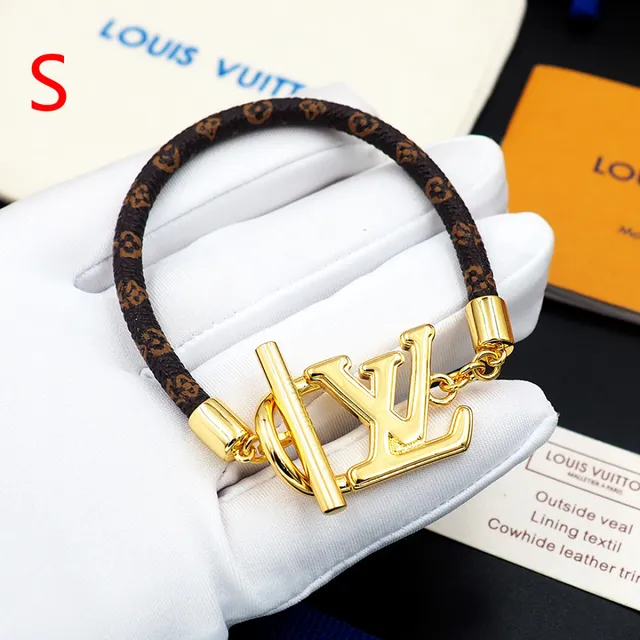 Louis Vuitton Monogram World Tour Gold-Tone LV Logo Bracelet 7