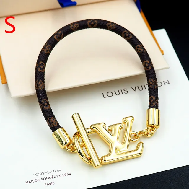 Louis Vuitton Monogram World Tour Gold-Tone LV Logo Bracelet 10