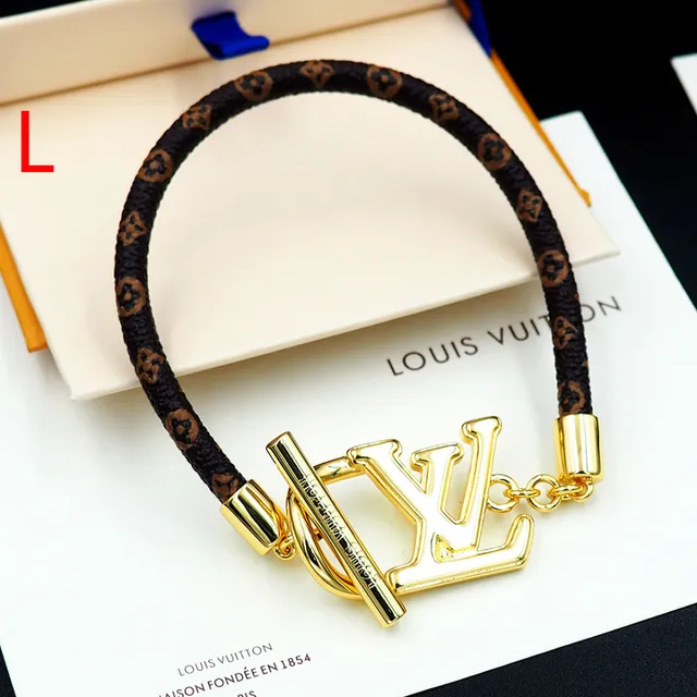Louis Vuitton Monogram World Tour Gold-Tone LV Logo Bracelet 12