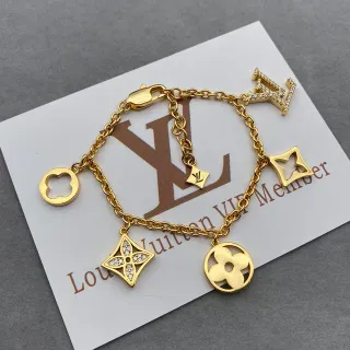 Louis Vuitton Pulsera Multi-Charm Cadena de Oro Pulsera