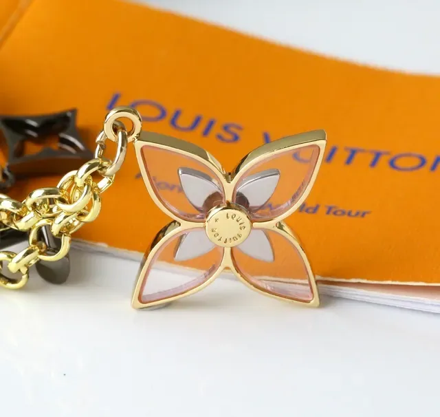 Louis Vuitton Multi-Charm Enamel Flower Star Keyring Bracelet 6
