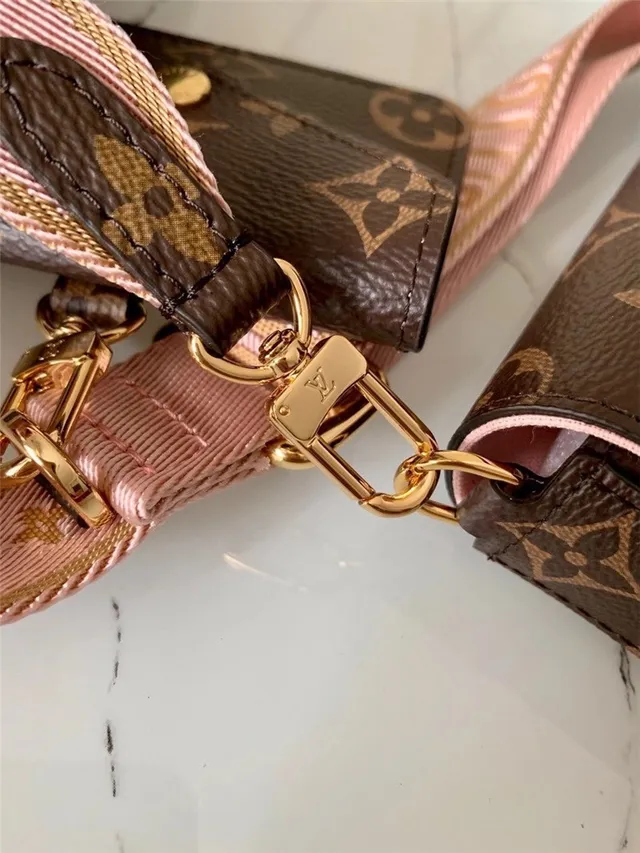 Louis Vuitton Multi Pochette Accessoires Brown Army Green Monogram Canvas Flap Closure Messenger Bag 5