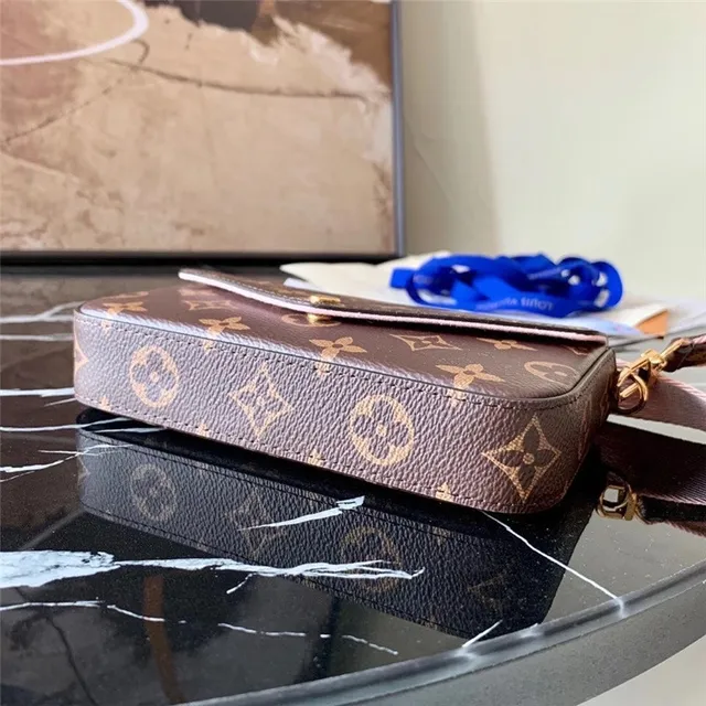 Louis Vuitton Multi Pochette Accessoires Brown Army Green Monogram Canvas Flap Closure Messenger Bag 7