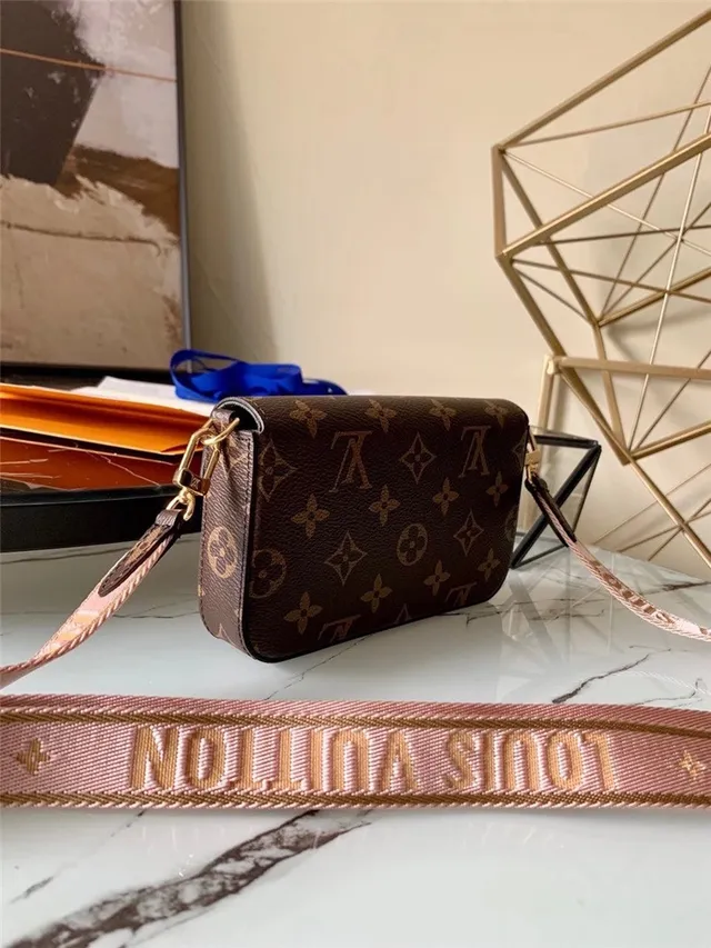 Louis Vuitton Multi Pochette Accessoires Brown Army Green Monogram Canvas Flap Closure Messenger Bag 9