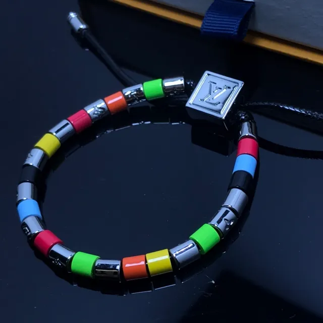 Louis Vuitton Multicolor Bead Bracelet Silver Beaded Metal-Accented Bracelet 1