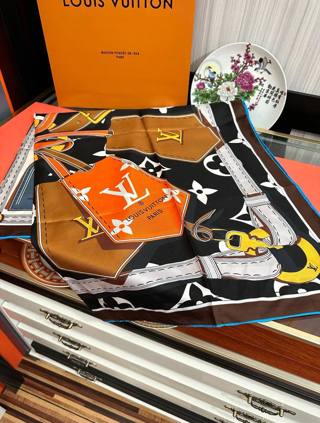 Louis Vuitton Multicolor Patchwork Monogram Silk Scarf 7