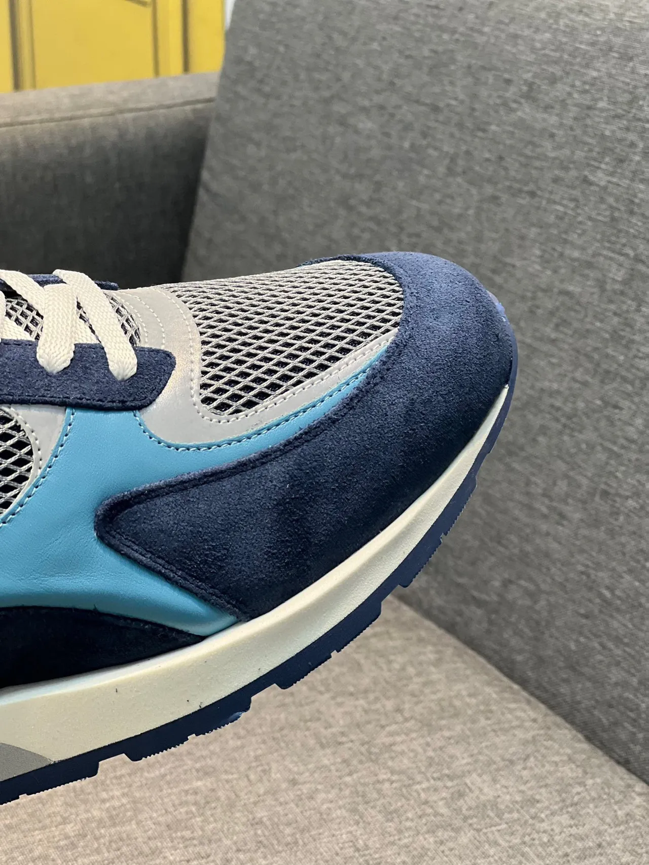 Louis Vuitton Navy Blue Layered Mesh And Suede Upper Monogrammed Midsole Lifestyle Sneakers 3
