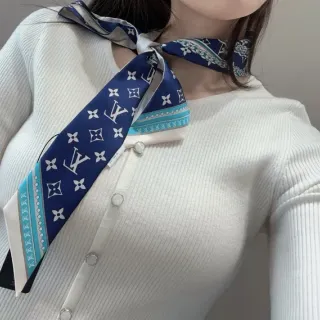 Louis Vuitton নেভি ব্লু মনোগ্রাম সিল্ক স্কার্ফ
