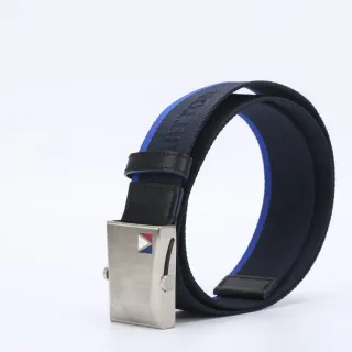 Louis Vuitton Navy Blue Woven Nylon Strap Contrasting Piping Canvas Belt