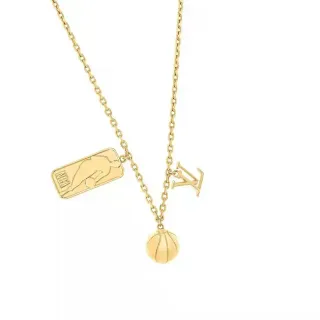 Louis Vuitton NBA Collaboration Gold-Tone Triple-Pendant Necklace