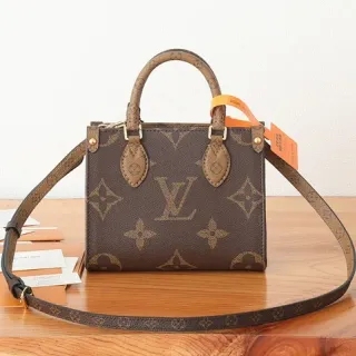 Louis Vuitton OnTheGo Mini Brown Beige Monogram Coated Canvas Messenger Bag