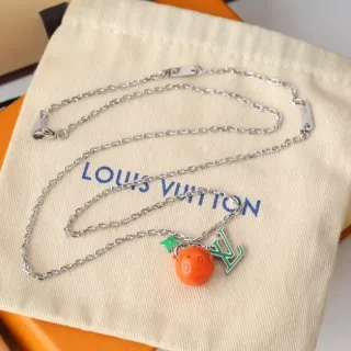 Louis Vuitton Orange Fruit Charm Enamel Necklace