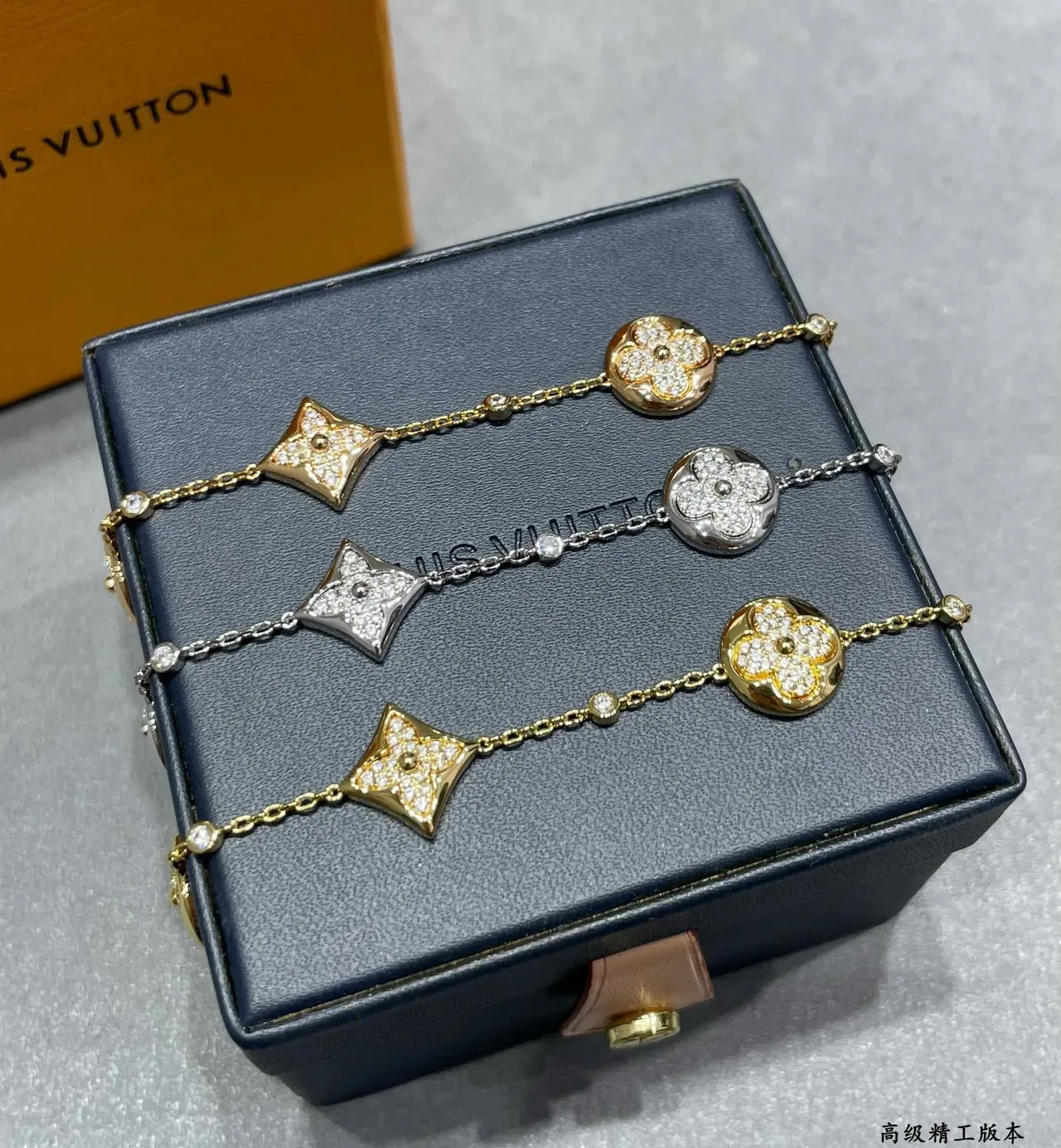 Louis Vuitton Pavé Crystal Floral and Star Charm Bracelets 6