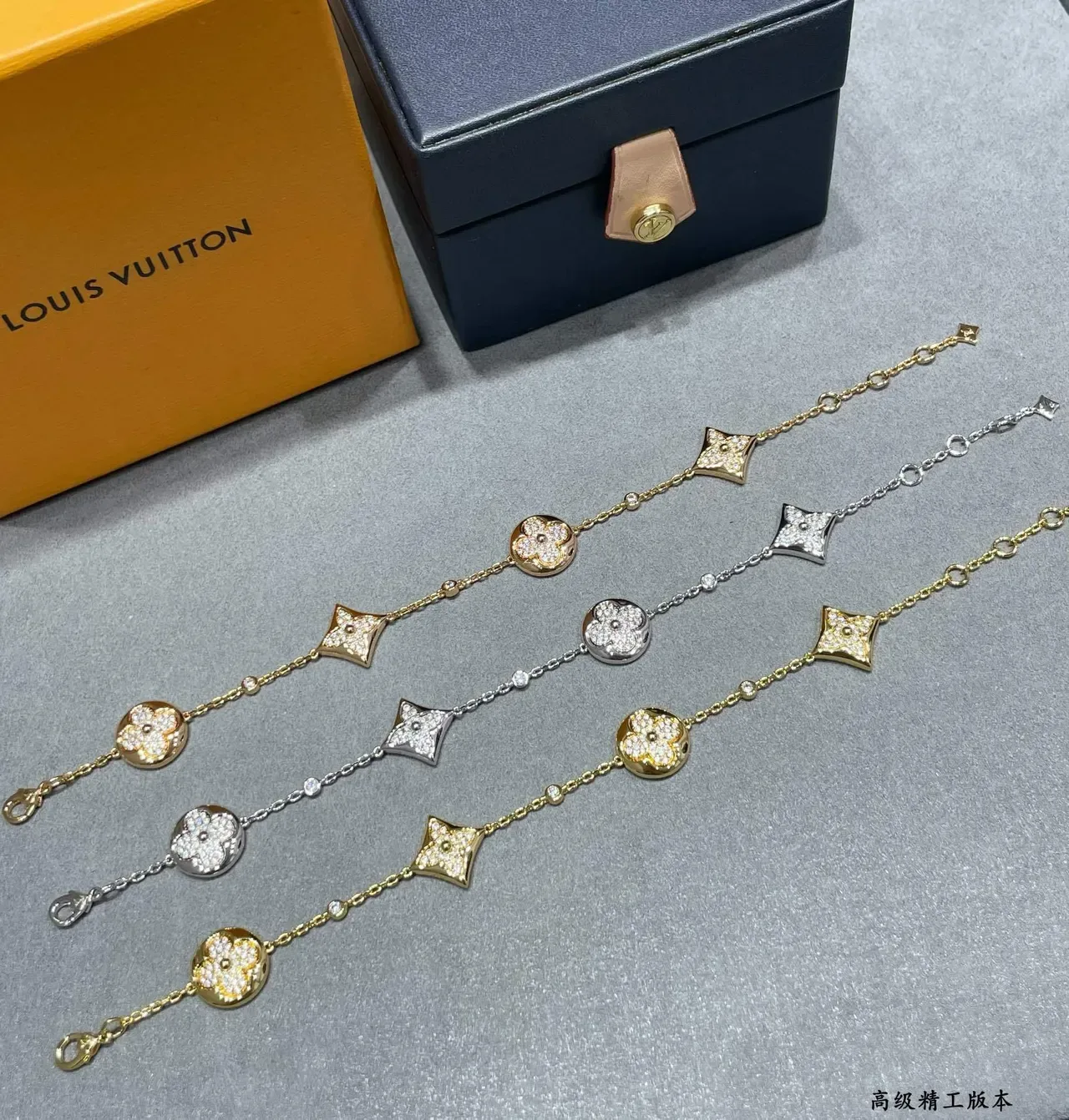 Louis Vuitton Pavé Crystal Floral and Star Charm Bracelets 7