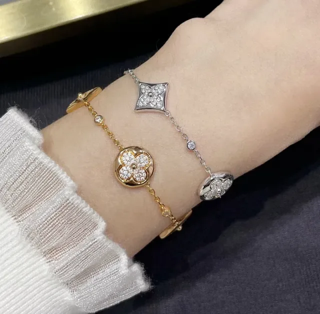 Louis Vuitton Pavé Crystal Floral and Star Charm Bracelets 8