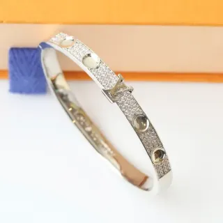 Louis Vuitton Pavé Crystal LV Monogram Bangle Bracelet