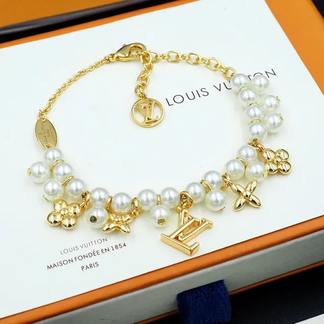 Louis Vuitton Pearl and LV Monogram Charm Bracelet 2