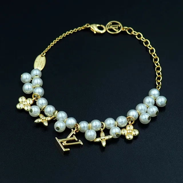 Louis Vuitton Pearl and LV Monogram Charm Bracelet 9