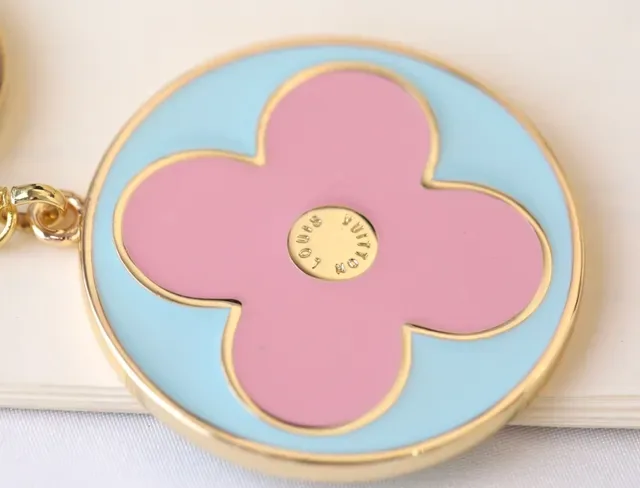 Louis Vuitton Pink Multicolor Enamel Flower Charms Gold-Tone Hardware Crossbody Bag 5