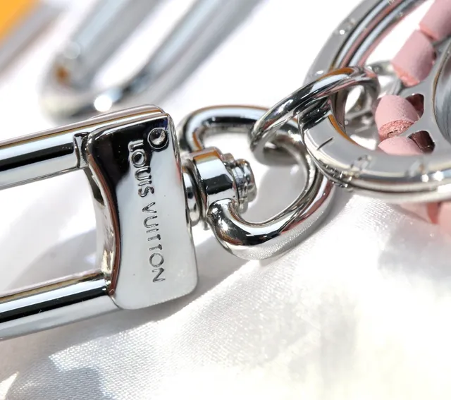 Louis Vuitton Pink Silver Braided Leather Ring Interlocking LV Monogram Bracelet 3