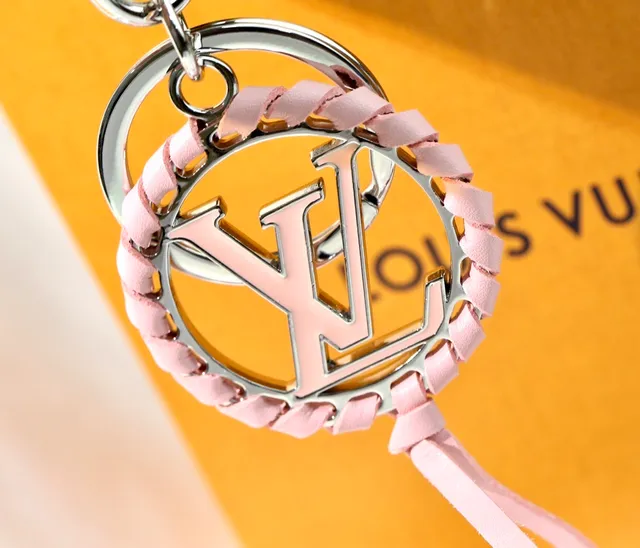 Louis Vuitton Pink Silver Braided Leather Ring Interlocking LV Monogram Bracelet 6
