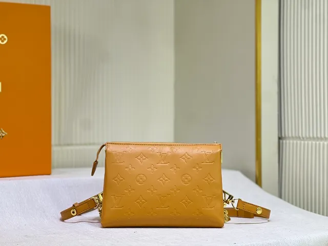 Louis Vuitton Pochette Metis Beige Gold Embossed Monogram Leather Strap Messenger Bag 2