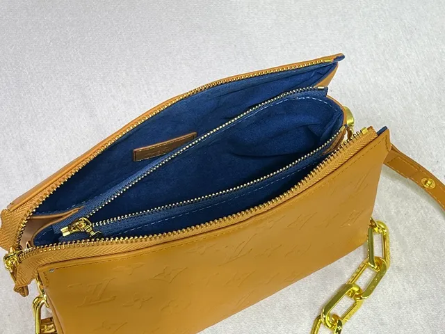 Louis Vuitton Pochette Metis Beige Gold Embossed Monogram Leather Strap Messenger Bag 4