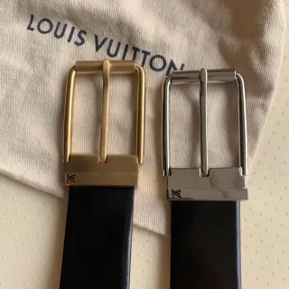 Louis Vuitton দ্বিমুখী বকল কালো চামড়ার বেল্ট