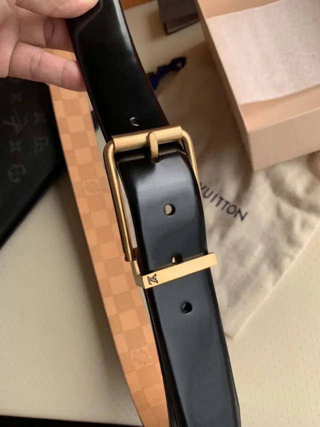 Louis Vuitton Reversible Buckle Black Leather Belt 2