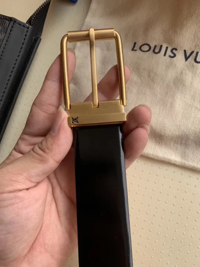 Louis Vuitton Reversible Buckle Black Leather Belt 4