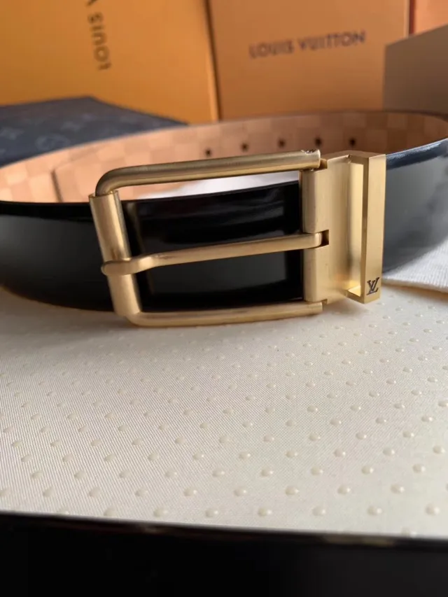 Louis Vuitton Reversible Buckle Black Leather Belt 5