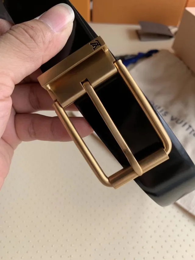 Louis Vuitton Reversible Buckle Black Leather Belt 6
