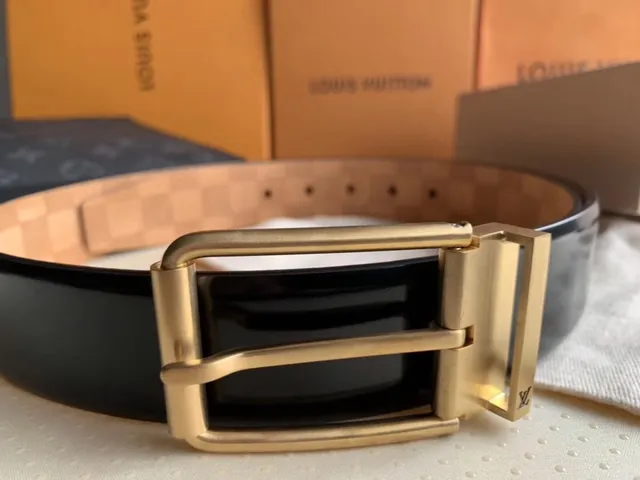 Louis Vuitton Reversible Buckle Black Leather Belt 7