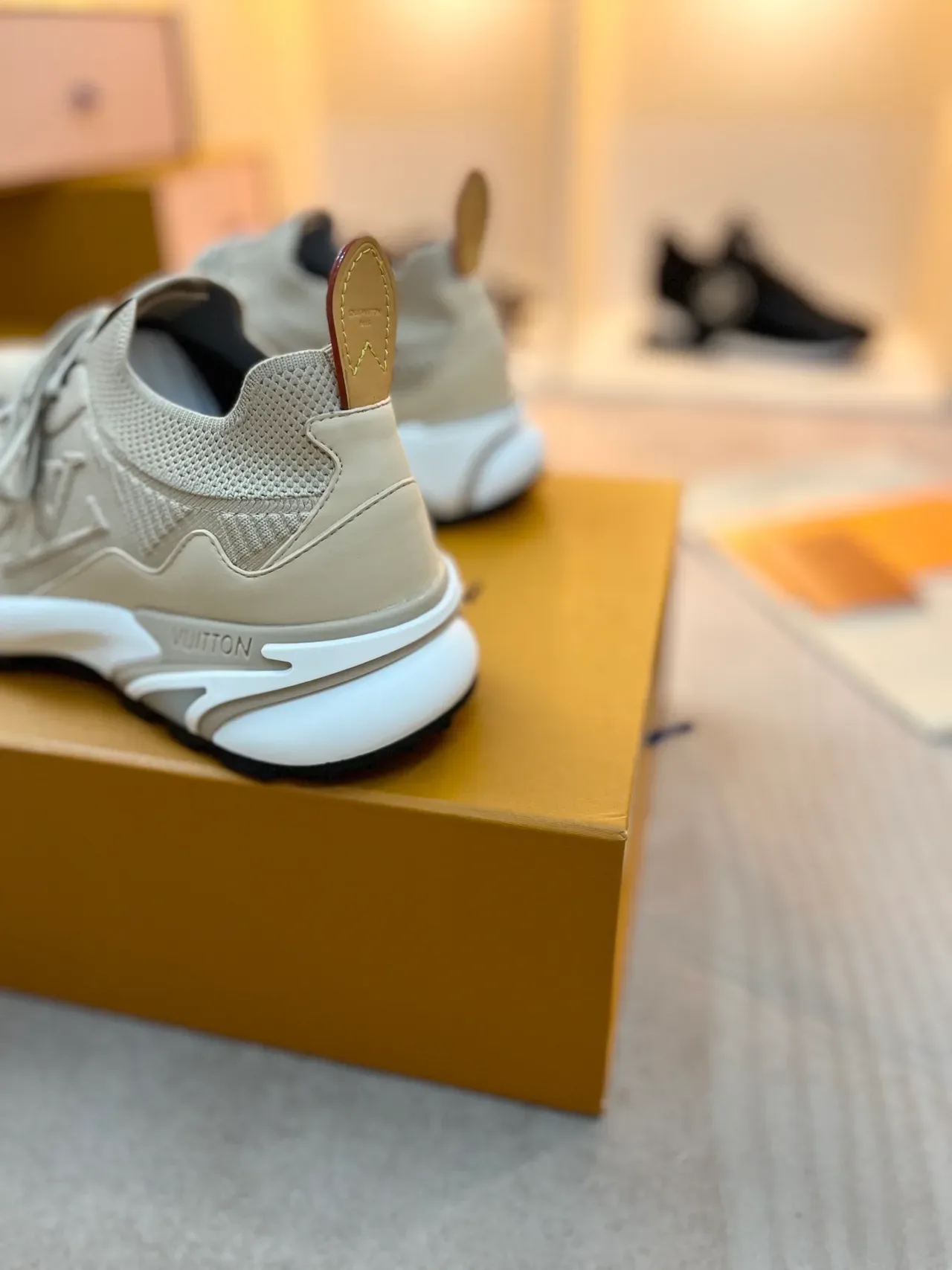 Louis Vuitton Run Away Beige Knit Lifestyle Sneakers 2
