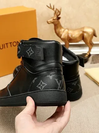 Louis Vuitton Run Away Black Monogram High-Top Lifestyle Sneakers 3